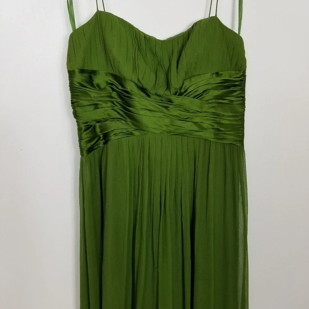 Jones New‎ York Silk Embellished Strap Dress Sz 10 Green Fairy Y2K Prom Midi - Picture 4 of 9